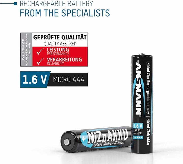 Immagine prodotto Ansmann NiZN Akku (4 pz., AAA, 550 mAh)