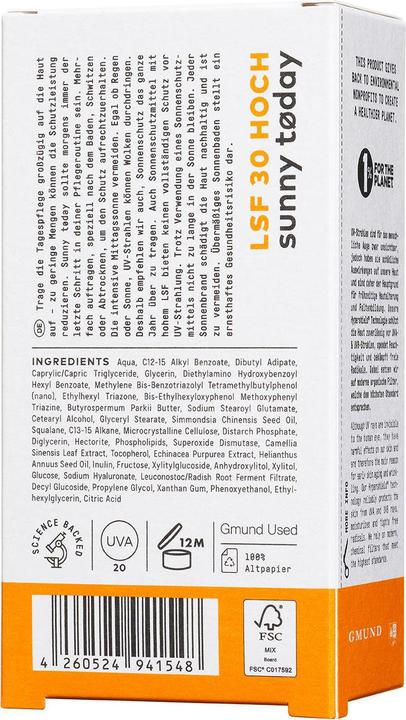 Actual product image Nø Cosmetics sunny tøday Hypershield day care with UVA/UVB protection (50 ml, Day cream, SPF 30)