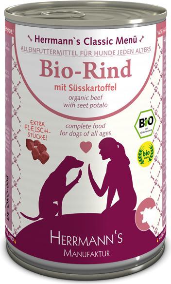 Produktbild Herrmanns Bio Rind mit Süsskartoffeln (Adult, 1 Stk., 400 g)
