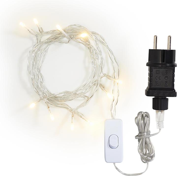 Produktbild VBS LED-Lichterkette mit Schalter, Kreisschaltung, 10 LEDs, Kabel Transparent, 2 Stück (2.95 m)