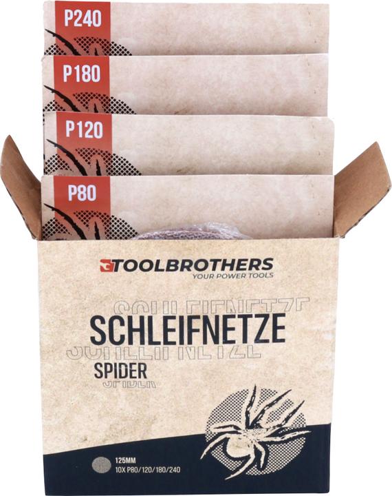 Immagine prodotto Tool Brothers Levigatrice rotorbitale a batteria DBO 180 Z 18 V 125 mm + set di abrasivi di rete Toolbrothers (Levigatrici rotorbitali)