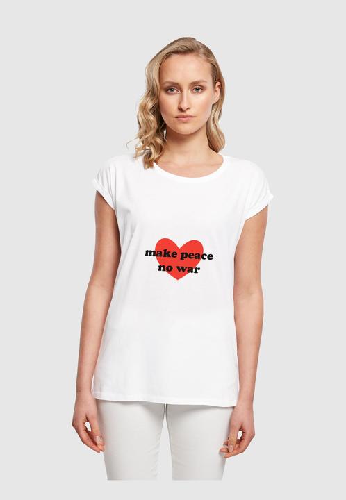Image du produit Merchcode Ladies Peace - Tee Red Heart White Extended Shoulder - 161435 (XS)