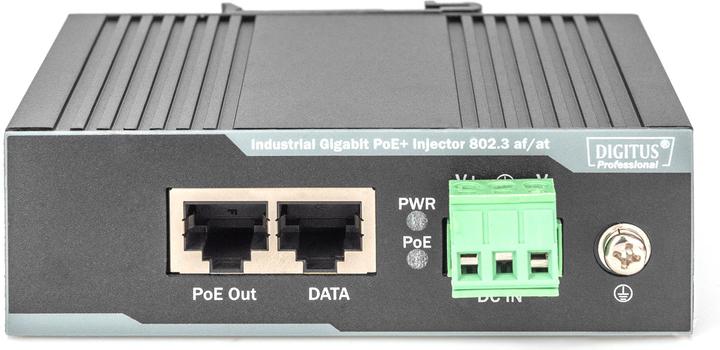 Produktbild Digitus Industriellerl Gigabit PoE+ Injektor 802.3 af/at 60W Ausgangsleistung Hutschiene und Wanmontage -... (802.3at (PoE+), 60 W)