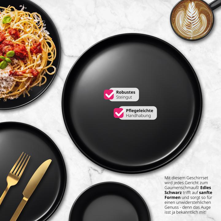Actual product image tectake Geschirrset Una, aus Steingut, für 6 Personen (30 Piece)