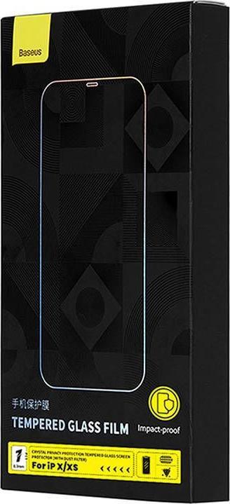 Image du produit Baseus Verre trempé Crystal Privacy Protection 0.3mm pour iPhone X/XS (1 pièce(s), Apple iPhone X)