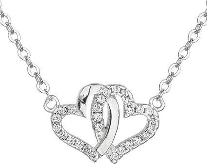 Evolution Group Silver White Heart Necklace 12006.1 (L)
