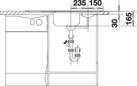 Actual product image Blanco Tipo 9 E (Top-mounted sink, 93 cm, 51 cm)