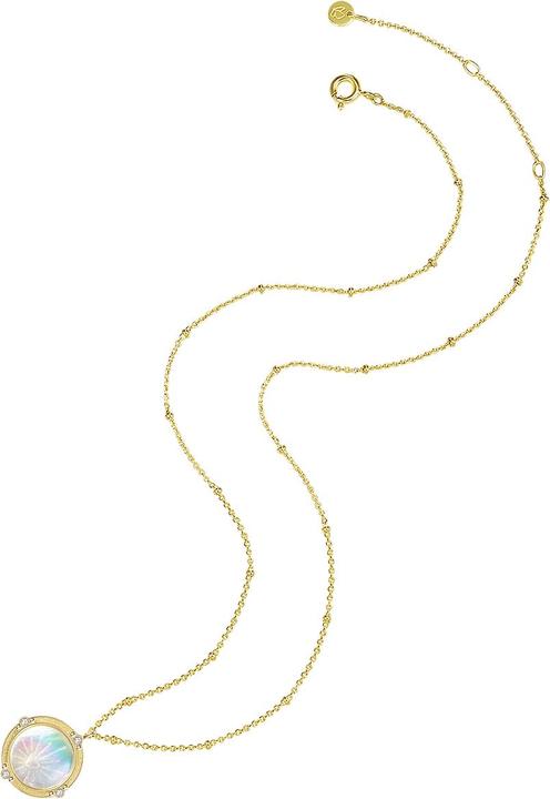 Immagine prodotto Glanzstücke München Catena da donna in argento sterling con zirconi madreperlati in oro giallo 43,0 cm di base + 5,0 cm (Argento, 43 - 48 cm)