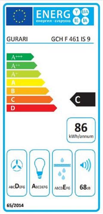 Energie-Label Gurari GCH F 461 IS 9 (Wandhaube)