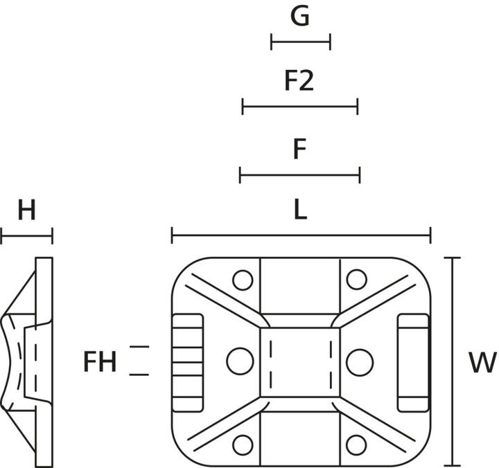 Image du produit HellermannTyton Mounting Base Ty3 G1 (Boucles de fixation, 20 mm, 100 pcs)