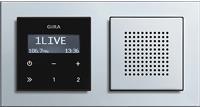 Actual product image Gira Radio flush-mounted RDS pure white 228003 System 55 control top. Black glass (FM)