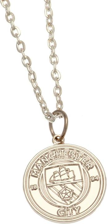 Manchester City FC Silver Plated Crest Necklace & Pendant (100% synthetisches Material)