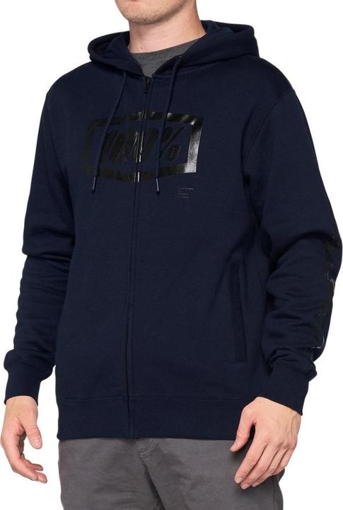 100% Syndicate Kapuzenjacke mit Reissverschluss, Grösse XL, Marineblau/Schwarz (XL)