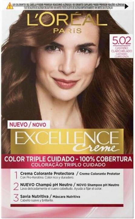 Produktbild L'Oréal Paris Excellence Creme Haarfärbemittel 5.02 Light Iced Chestnut 268g (5.02-Castaño Claro Helado)