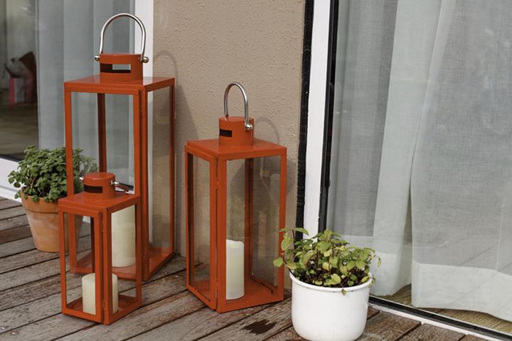 Produktbild Mojawo 3er Set Windlicht - Laternen Set Stalllaterne Metall Rot 30/40/53cm (3 x)