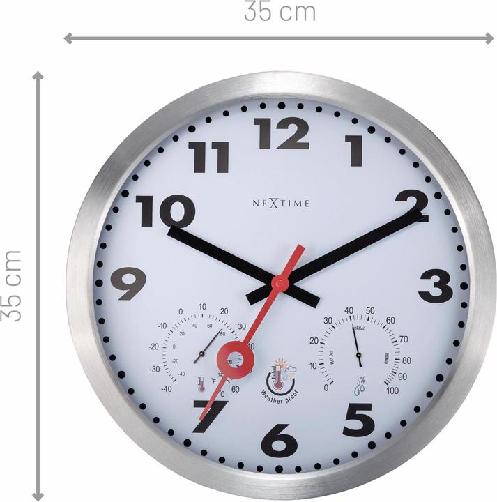 Image du produit Nextime Horloge murale Clematis Ø 35 cm, Silver (35 cm)