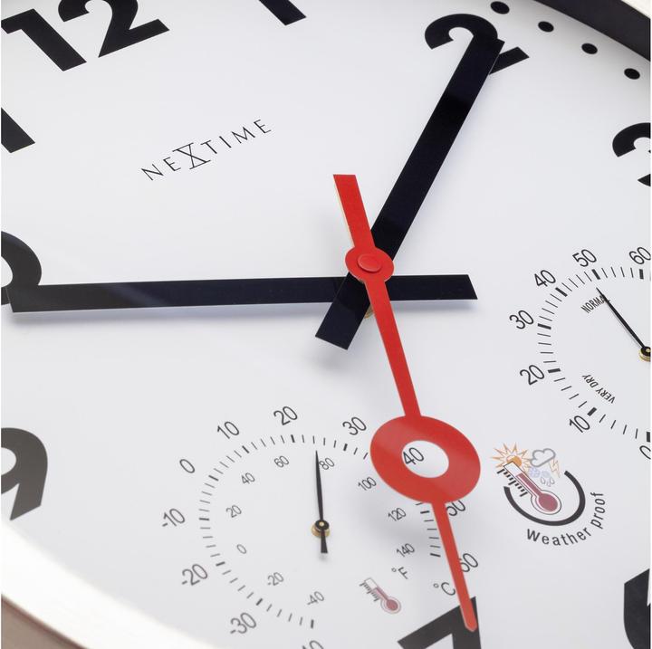 Image du produit Nextime Horloge murale Clematis Ø 35 cm, Silver (35 cm)