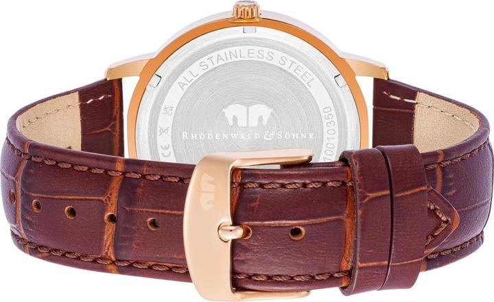 Image du produit Montre à quartz pour homme Moonlight en cuir véritable brun - 26511 (Montre analogique, 40 mm)