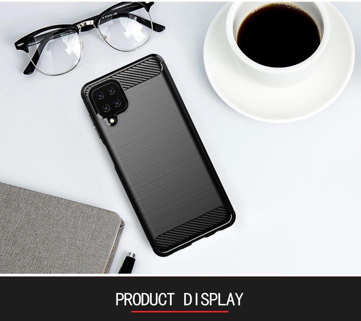 Image du produit Cadorabo TPU Ultra Slim carbon edelstahl Combi Cover (Samsung Galaxy A12)