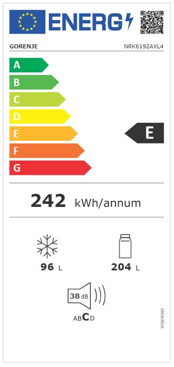 Energy Label Gorenje NRK6192AXL4 (300 l)