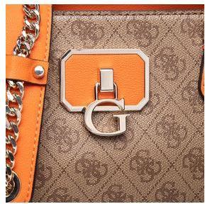 Immagine prodotto Guess Alisa, Synthetic Leather, Textile Bag, 4G Logo, Latte/Orange, hwsg81