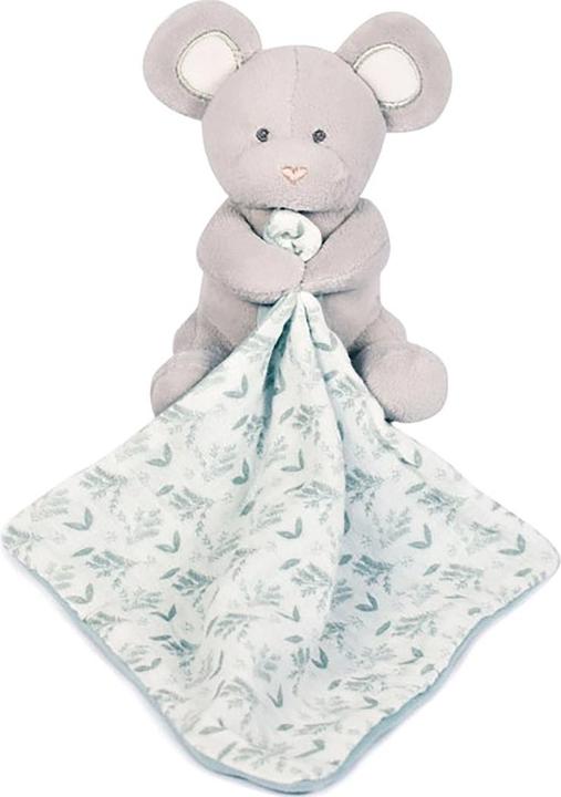 Doudou et Compagnie Topolino biologico con panno per le coccole, verde oliva 15 cm