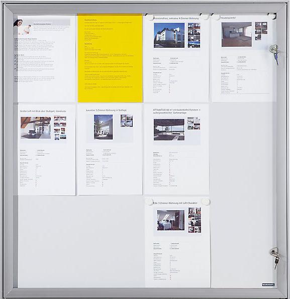 Image du produit eurokraft pro Vitrine avec porte battante (Tableau magnétique, Tableau d'affichage, 74,5 x 100,5 cm)