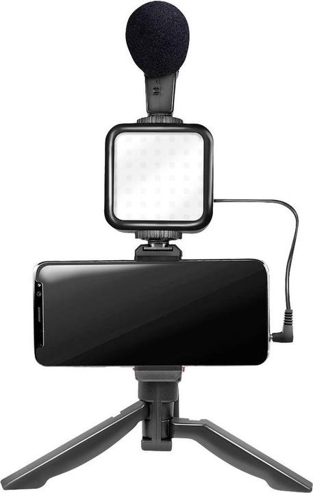 Immagine prodotto LogiLink Kit Vlogger con luce LED, microfono + treppiede, per smartphone da 4,77 pollici