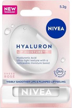 Produktbild NIVEA Hyaluron Lip Moisture Plus Sheer Rose Moisturizing Lip Balm 5.2G