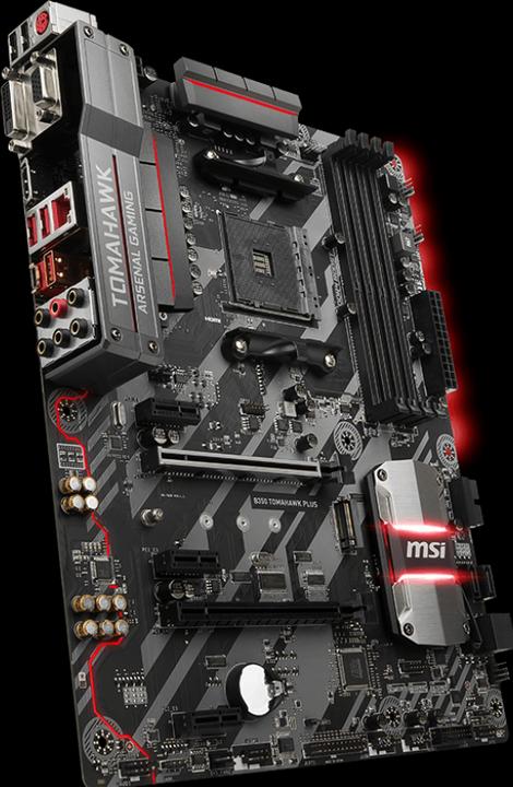 Actual product image MSI B350 Tomahawk Plus (AM4, AMD B350, ATX)