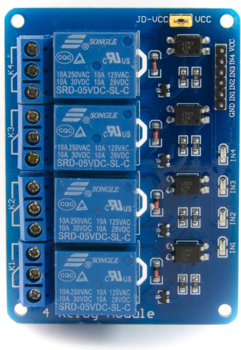 Actual product image Purecrea 4-channel relay module