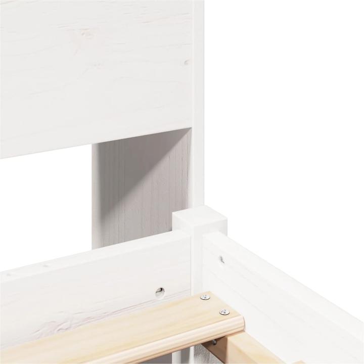 Produktbild VidaXL Massivholzbett Holzbett Bett mit Regal ohne Matratze Weiss 180x200cm (180 x 200 cm)