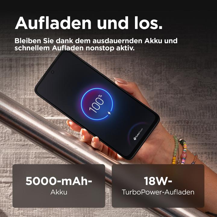 Produktbild Motorola Moto G35 (256 GB, Midnight Black, 6.72", SIM + eSIM, 50 Mpx, 3G)