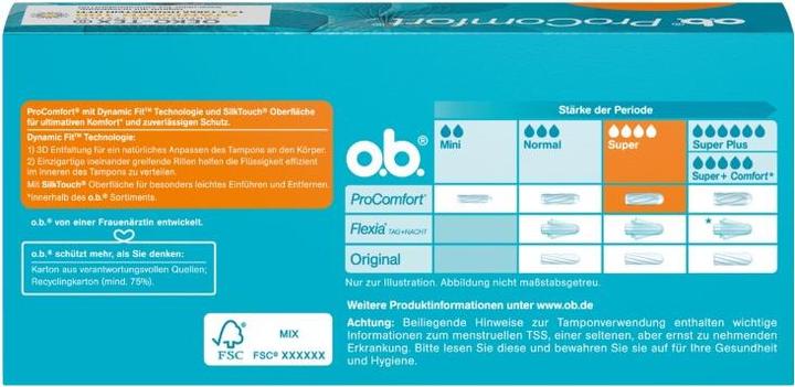 Actual product image Johnson & Johnson o.b. ProComfort Super, 16 pcs TPN (16 x, Regular)