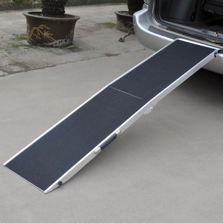 Produktbild Wiltec Hunderampe faltbar 183x49cm 92x49cm 115kg Aluminium Haustierrampe (Hund, Faltbar)
