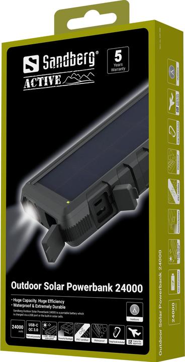 Immagine prodotto Sandberg Banca solare all'aperto (24000 mAh, 2 W, 88.80 Wh)