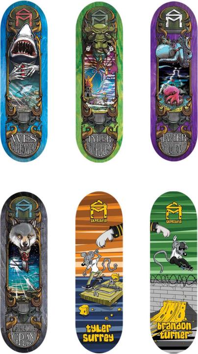 Tech DECK Skateboards, 4 pcs. (German, French, Italian, English)