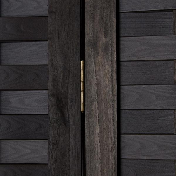 Produktbild Homestyle4u Paravent Raumteiler 3 teilig Holz Trennwand Rattan Optik Sichtschutz Schwarz