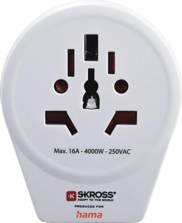 Image du produit Hama Adaptateur de voyage World to Europe USB pour appareils à 2 et 3 broches, 1x USB