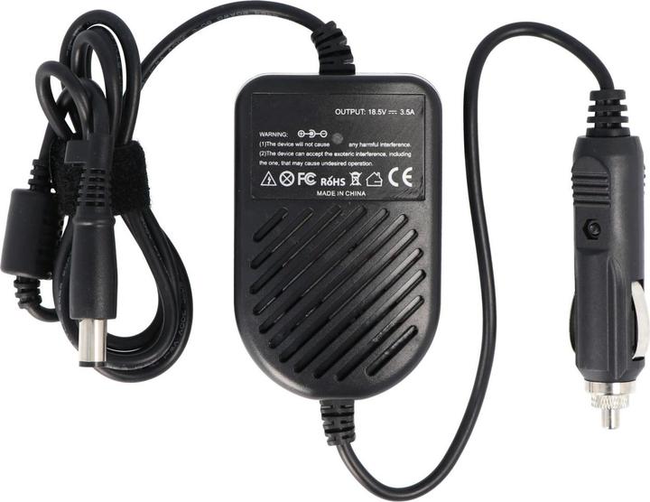 Actual product image AccuCell Car charger cable for many HP Compaq laptop with plug 7.4mm x 5.0mm, 18.5v 3.5A (65 W)
