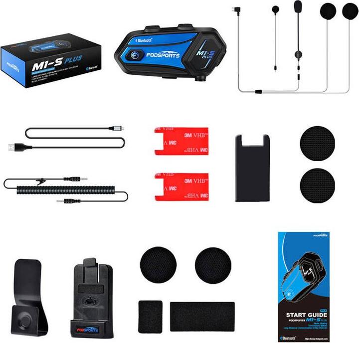 Actual product image Fodsports M1-S Plus motorbike intercom (black)