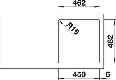 Actual product image Blanco Dana 45 (Top-mounted sink, 48 cm, 50 cm)