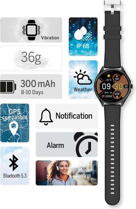 Actual product image Bea-Fon Smartwatch 402, bw