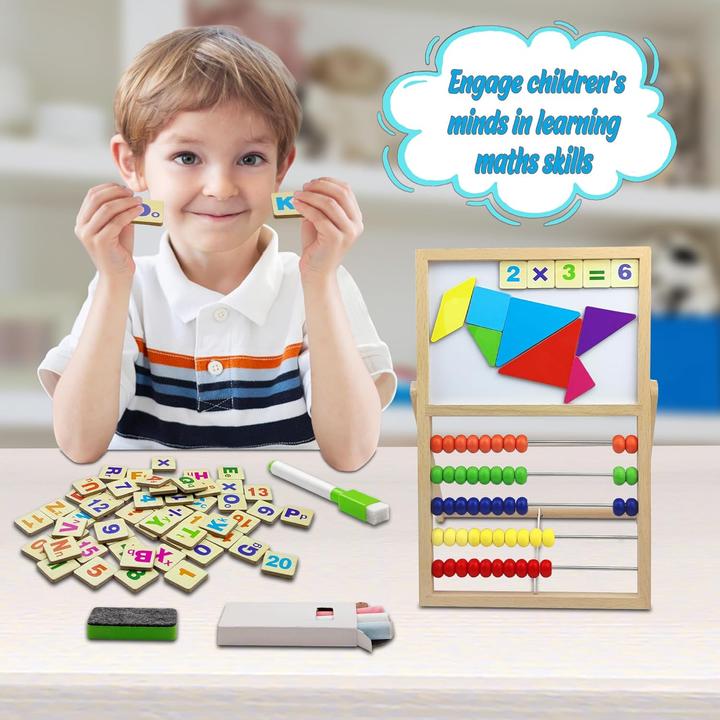 Produktbild Activity Board Grundschul-Rechenschieber Abakus, Abakus-Rechner Kinderabakus Zählrahmen mit Kreidetafel &