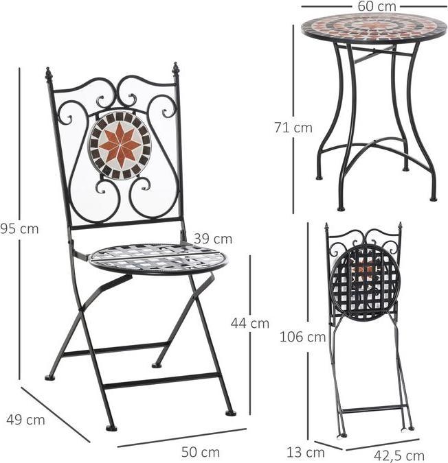 Produktbild Jamb Balkonset Mosaiktisch (60 cm)