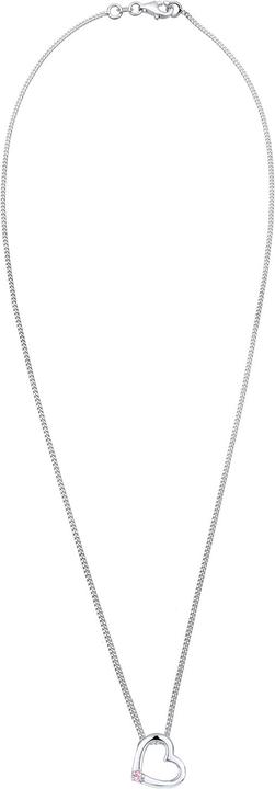 Actual product image Elli mit Herz-Anhänger und Rosa Kristall (Sterling Silver, 45 cm)