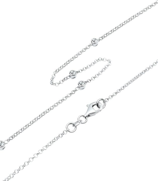 Immagine prodotto Elli Basic-Kette mit Kristallen (Argento, 45 cm)
