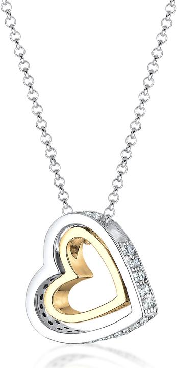 Elli mir Herz-Anhänger Bi-Color Kristalle (Sterling Silber, 45 cm)