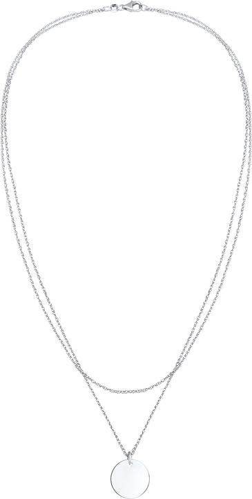 Immagine prodotto Elli 2-lagige Kette mit Plättchen-Anhänger (Argento, 42 cm)