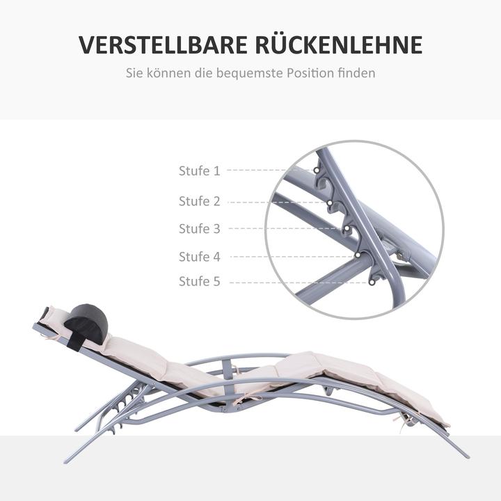 Immagine prodotto Outsunny Sedia a sdraio in alluminio (170 cm)